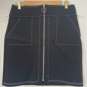 INC Black Zip Front Skirt Size S